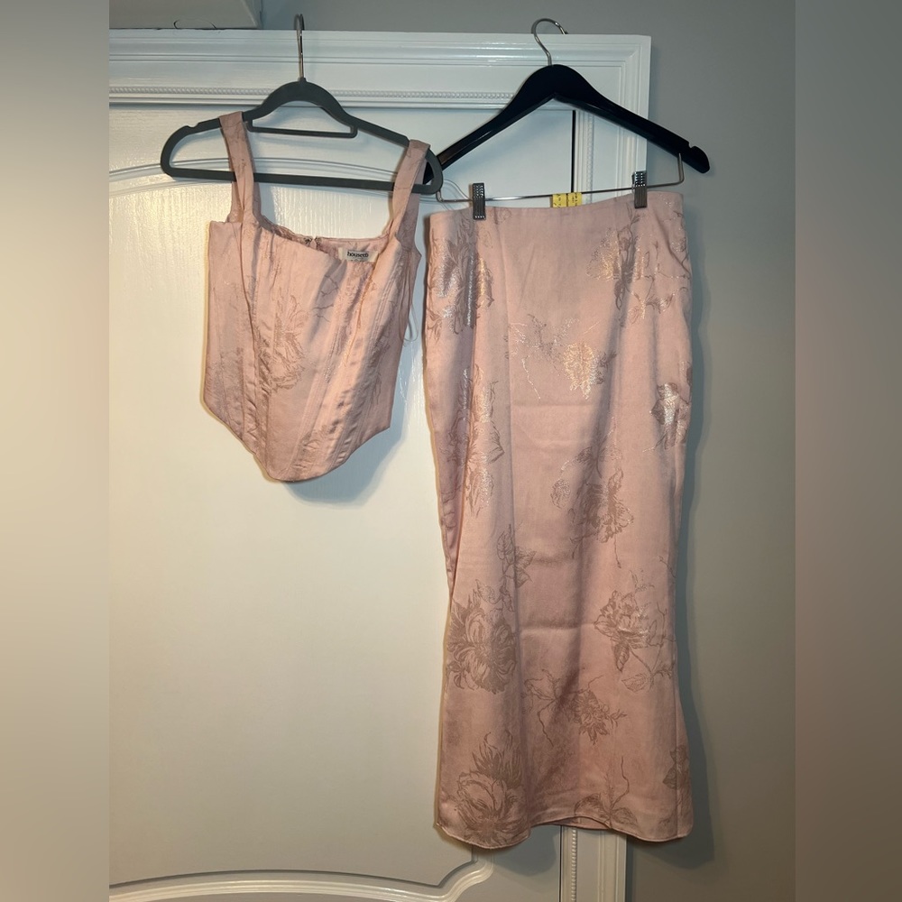 Rafa Satin Longline Corset Top & Maxi Skirt